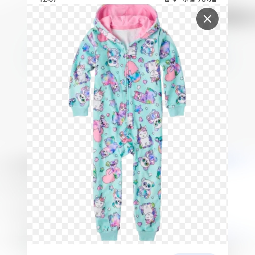 The Children’s Place. Girls Squishy Fleece One Piece Pajamas. SIZE L, NWT